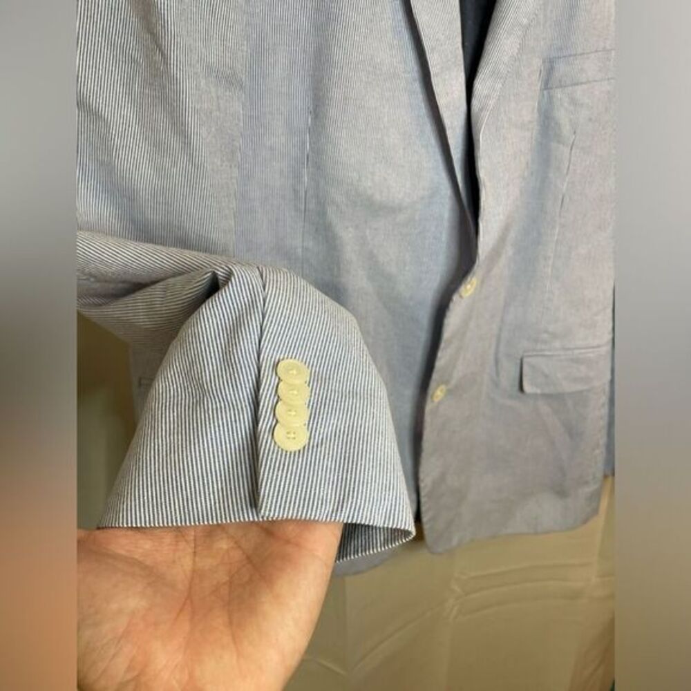 Tommy Hilfiger Light Blue Striped Blazer Sports Coat Mens Size 44 - Picture 7 of 10